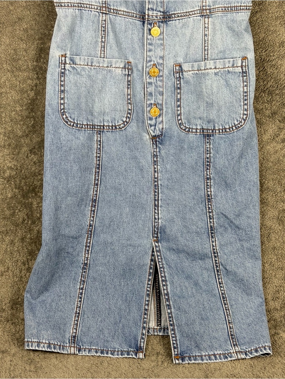 KUT FROM THE KLOTH Denim Jean Midi Button Up Dress Womens Size 0 Pockets Summer - Picture 5 of 14